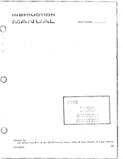 Tektronix 1L30 Instruction Manual