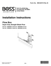 Boss Snowplow STB25530 Installation Instructions Manual