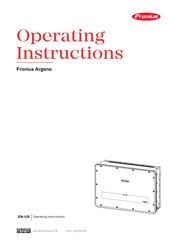 Fronius Argeno Operating Instructions Manual