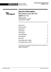 Whirlpool AMW 411 IX Service Information