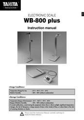 Tanita WB-800H PLUS Instruction Manual