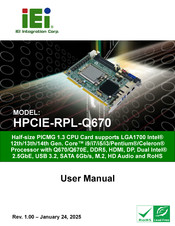 IEI Technology HPCIE-RPL-Q670 User Manual
