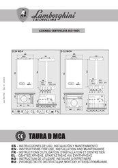 Lamborghini Caloreclima TAURA D MCA Series Instructions For Use Manual