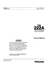 Tektronix 200 Series Service Manual