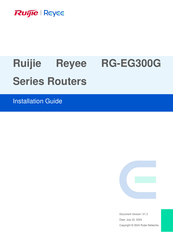 Ruijie Reyee RG-EG300G Series Installation Manual