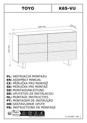 GALA MEBLE TOYO K6S-VU Assembly Manual