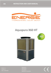 Energie Aquapura X60 HT Instruction And User's Manual