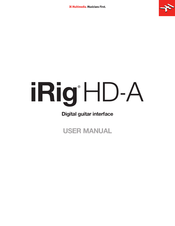 IK Multimedia iRig HD-A User Manual