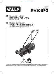 Valex RA103FG Operating Instructions Manual