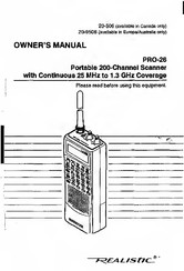 Realistic PRO-26 Owner's Manual