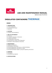 MELFORM THERMAX Use And Maintenance Manual