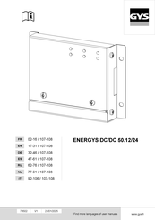 GYS ENERGYS DC/DC 50.12/24 Manual