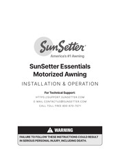 SunSetter Essentials Installation & Operation Manual