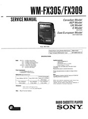 Sony WM-FX305 Service Manual