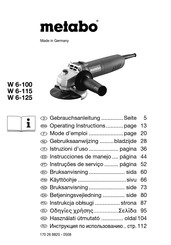 Metabo W 6-125 Operating Instructions Manual