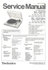 Technics SL-Q212 Service Manual