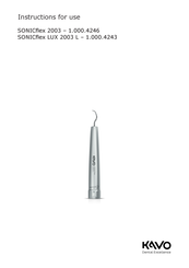 KaVo SONICflex 2003 Instructions For Use Manual