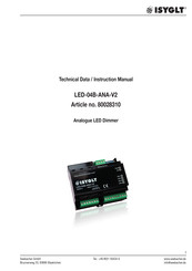 ISYGLT 80028310 Technical Data/Instruction Manual