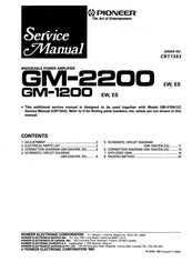 Pioneer GM-2200 Service Manual
