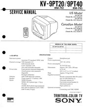Sony TRINITRON RM-792 Service Manual