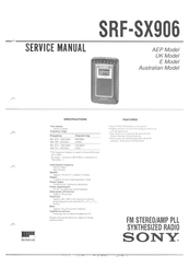 Sony SRF-SX906 Service Manual