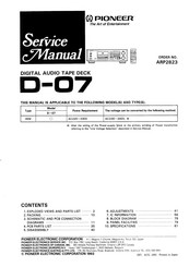 Pioneer D-07 Service Manual