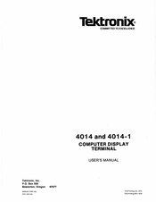 Tektronix 4014-1 User Manual