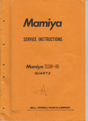 Mamiya ZE-2 Service Instructions Manual