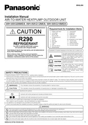 Panasonic WH-WXG09ME8 Installation Manual