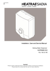 Heatrae Sadia SUPREME EVO 165 Installation, User And Service Manual