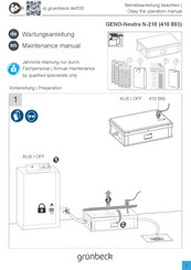 Grunbeck GENO-Neutra N-210 Maintenance Manual