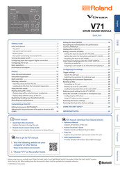 Roland V-Drums V71 Quick Start Manual