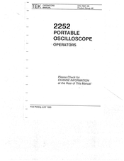 Tektronix 2252 Operator's Manual
