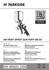 Parkside PDFP 500 D4 Translation Of The Original Instructions
