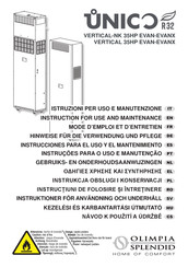 Olimpia splendid Unico VERTICAL-NK 35HP EVAN Instructions For Use And Maintenance Manual