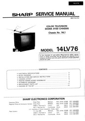 Sharp 14LV76 SIGMA 9100 CHASSIS Service Manual