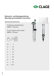 clage 1500-15317 Operating And Installation Instructions