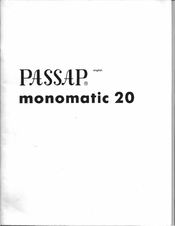 Passap monomatic 20 Manual