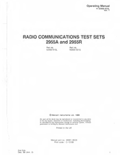 Marconi Instruments 2955R Operating Manual