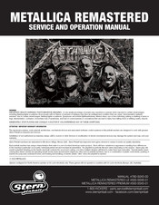 Stern Pinball METALLICA REMASTERED Service And Operation Manual