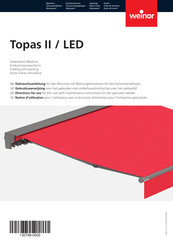 weinor Topas II / LED Directions For Use Manual