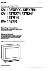 Sony KV-13TR24 Operating Instructions Manual