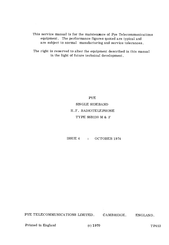 PYE SBB130 F Service Manual