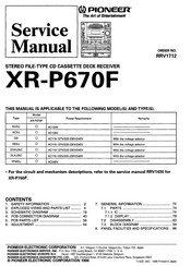 Pioneer XR-P670F Service Manual