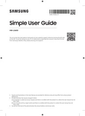 Samsung HW-LS60D Simple User Manual