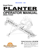 GREAT PLAINS PLANTER PL5805 Operator's Manual
