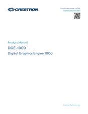 Crestron Digital Graphics Engine 1000 Product Manual