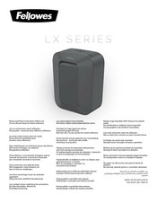 Fellowes Powershred LX41 Manual