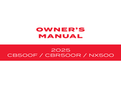 Honda CB500F 2025 Owner's Manual