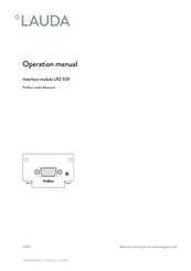 Lauda LRZ 929 Operation Manual